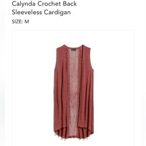 Crochet back sleeveless cardigan​​​​​​​​​​​​​​​​​​​